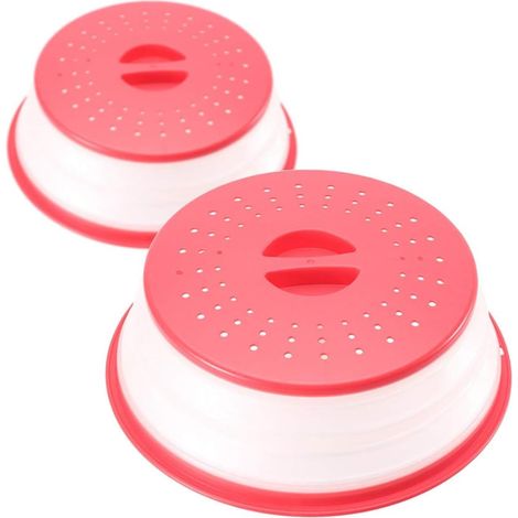 Lot de 2 couvercle micro-onde, pliable, passoire, anti-éclaboussures, cuisine