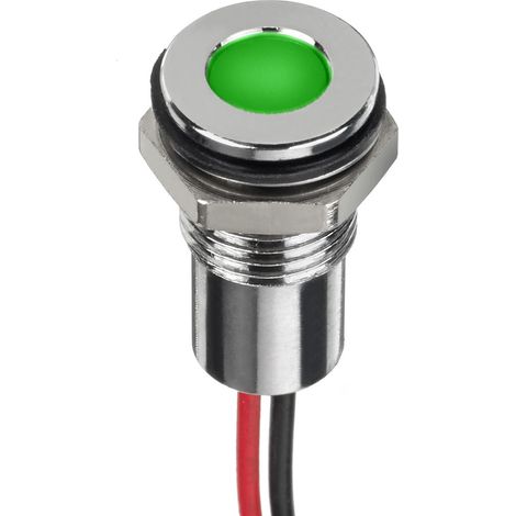 Voyant LED lumineux Vert RS PRO, dia. 8mm, 1.8 3.3V c.c., IP67 ( Prix pour 1 )