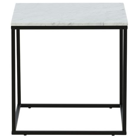 Estelle Table d'angle 50x50 cm, finition marbre blanc. (1/3)