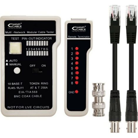 Cavo di Rete Rigido UTP Categoria 6 RJ11/RJ12/RJ45, coaxial NANOCABLE 10.31.0303 Bianco/Nero (1/5)