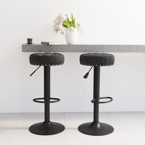 Barhocker 2 Stk. Schwarz Samt