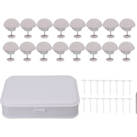 Lot de 16 pinces champignon fixe-drap en plastique gris pour couette, couvre-lit et coussin domestique (1/5)