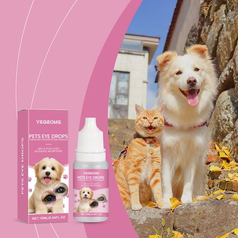 Sanfte Augentropfen für Haustiere zur Reinigung von Tränenflecken und Sekreten bei Katzen und Hunden. Für alle Haustiere geeignet. Augenpflege-Tropfen – 10 ml -- DTEKGAZ (1/5)