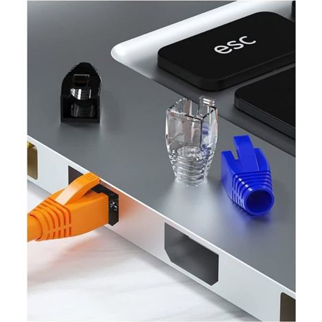 Boîtier De Protection Rj45 - Pour Câble Réseau Cat7 Cat7A Cat8 - Diamètre Externe 8,5 Mm - 50 Pièces (1/4)