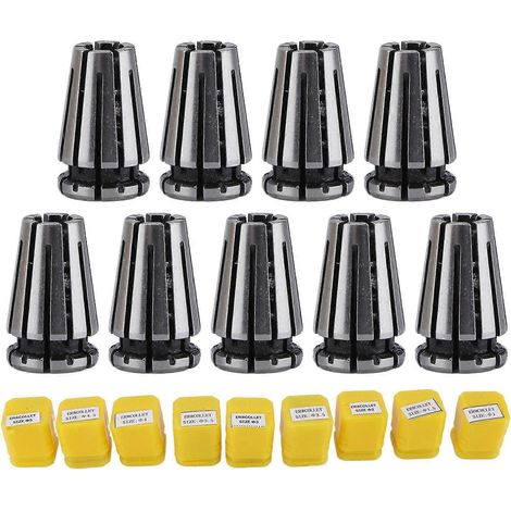9-teiliges ER8-Spannzangenfutter für CNC-Graviermaschinen, Fräsmaschinen und Drehmaschinen mit hoher Genauigkeit