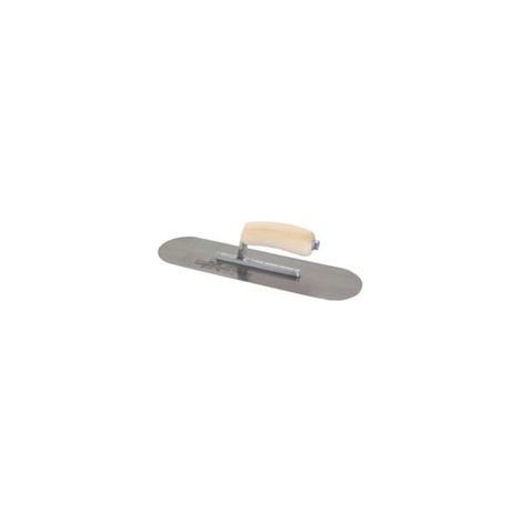 Truelle pour Piscine avec Manche en Bois, Acier au Carbone, truelle pour Sol et béton, Dimensions : 254x76 mm