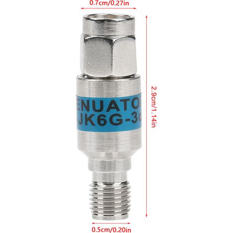 Atténuateurs coaxiaux RF en acier inoxydable SMA mâle-femelle, atténuation fixe de 1 à 30 dB, vendus directement du fabricant, 3 unités vendues. (1/5)