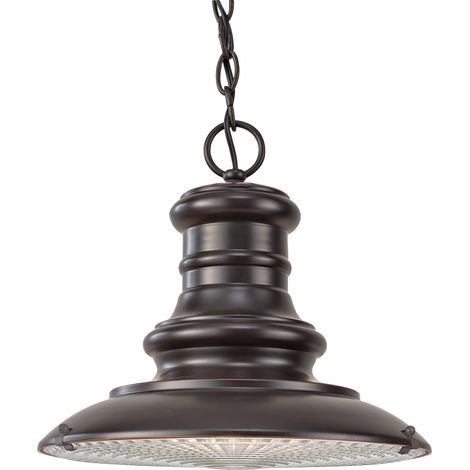 Elstead Redding Station - Lanterna a Catena da Soffitto per Esterni Media 1 Luce Restauro Bronzo, E27 (1/2)