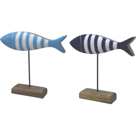 Figura di pesce in legno 2U per decorazione nautica