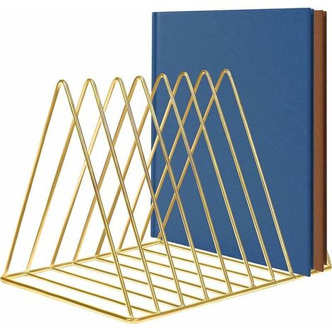 VURAHOME - Porte Revue Metal Or - Porte Revue WC, Maison, Étagère, Salle de Bains et Bureau en Triangle à 9 Fentes - Porte Journaux, Livres, Tablettes et Dossiers (1/5)