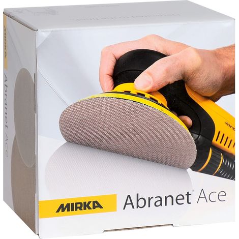 Mirka Abranet Ace dischi abrasivi a rete Ø 150mm a strappo / grana P800 / 50 pz / Per tutte le levigatrici rotorbitali da 150mm / Semiceramica / Per la levigatura di superfici dure, legno, metallo (1/7)