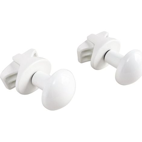 Patères O blanches pour sèche-serviette à visser - Lot de 2 - Fixation par vis - Idéal pour tubes ronds - Accessoire pratique et décoratif pour votre salle de bain (1/3)