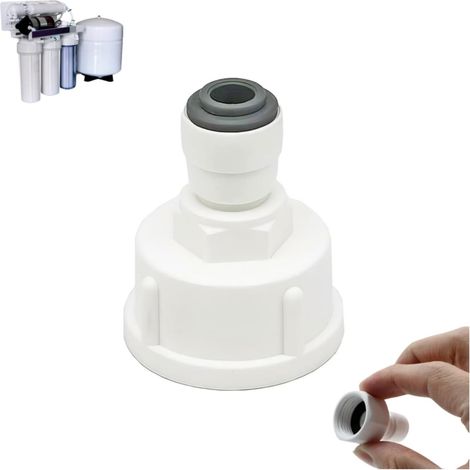Connecteurs Rapides de Filtre à Eau, Rapide Adaptateur Purificateur d'Eau, Raccord Tuyau Frigo Adaptateur, 1/4" Converti Femelle 3/4" Filtre Accessoires pour Tuyau Réfrigérateur, Tube d'osmose Inverse (1/5)