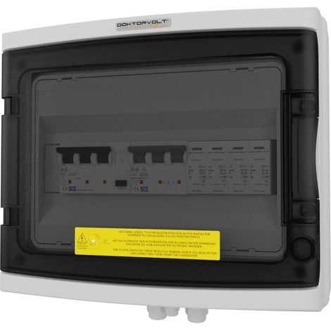 Tableau de distribution photovoltaïque solaire CA triphasé B16 300 mA T2 Doktorvolt DV-2384-FOT