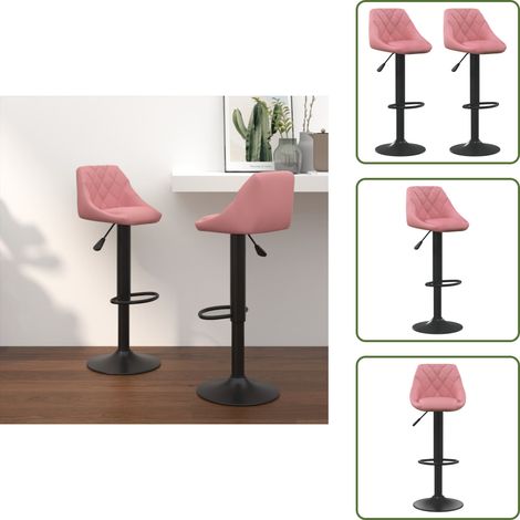 Tabourets de bar lot de 2 rose velours - Tabouret De Bar - Chaise De Comptoir - Tabouret Rose - Fauteuil Pliable - Meubles De Cuisine (1/5)