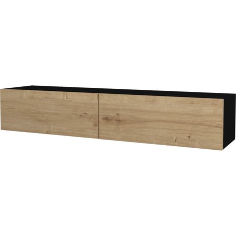 Mobile TV 135 x 31 x 25 cm effetto rovere e nero 030007869