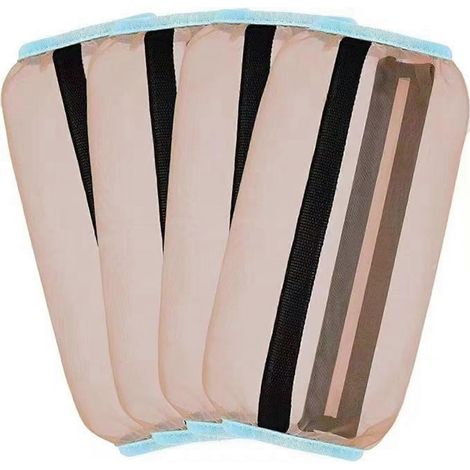 Guêtres anti-mouches en filet pour chevaux (lot de 4) : protection anti-mouches, protection contre les insectes, protection UV et soulagement des articulations. Champagne (1/5)