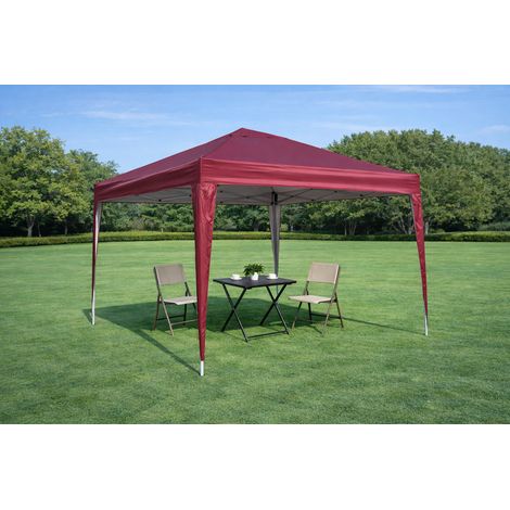 Pavillon de jardin pliable 3x3 m, imperméable, robuste et résistant à l'hiver, avec 4 parois latérales et 4 sacs de sable, protection UV 50+, pliable, idéal pour terrasse, fête et camping, cadre en ac (1/5)