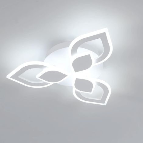 COMELYModern LED Ceiling Light, 40W 4500LM Creative Petal Design LED Ceiling Light Fixture, Cool White 6500K, Acrylic White LED Ceiling Lamp for Living Room Bedroom Kitchen,48CM [Energy Class E] (1/5)
