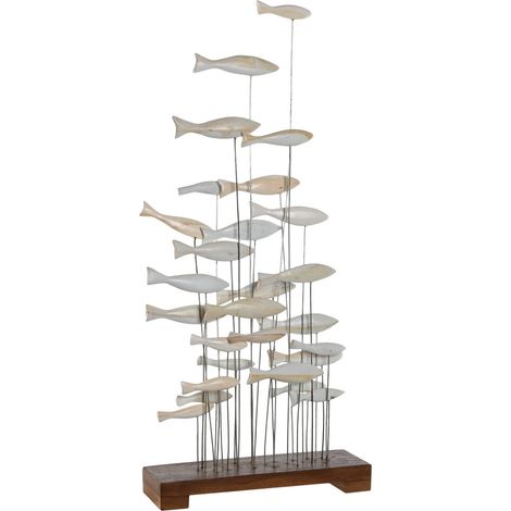 Deko-Figur Home ESPRIT Weiß Braun Spiralen 45 x 15 x 100 cm