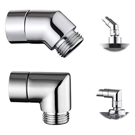 2pcs 90°/135° Elbow Tilt Shower Head Adapter Brass Shower Head Adapter, Bathroom Hand Shower Head, for 1/2 Inch Universal Interface Shower Head (1/4)