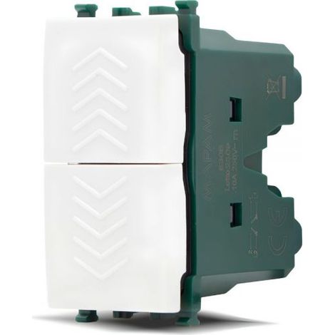 MAPAM doppio pulsante interbloccato GEM BIANCO compatibile VIMAR PLANA - F630BI