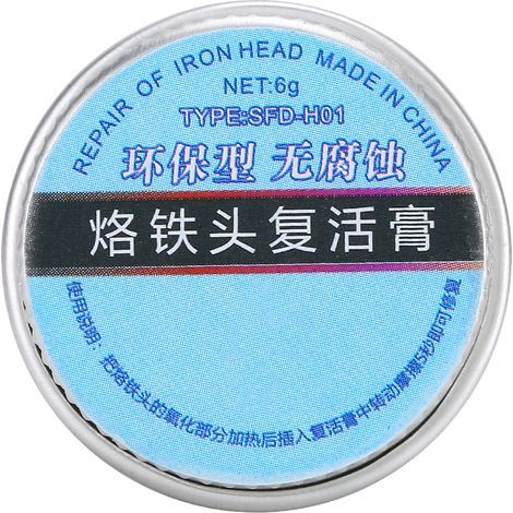 Pâte de flux de réparation de pointe de fer à souder, huile de soudure, nettoyant et réparateur pour pointes de fer à souder oxydées (SFD 6 g). (1/5)