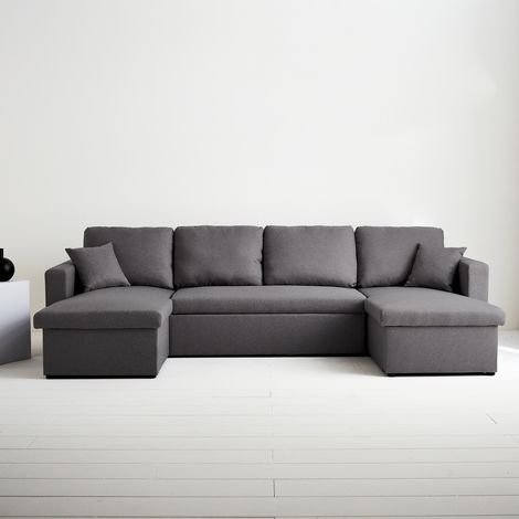 Divano letto panoramico in tessuto, 4 posti
