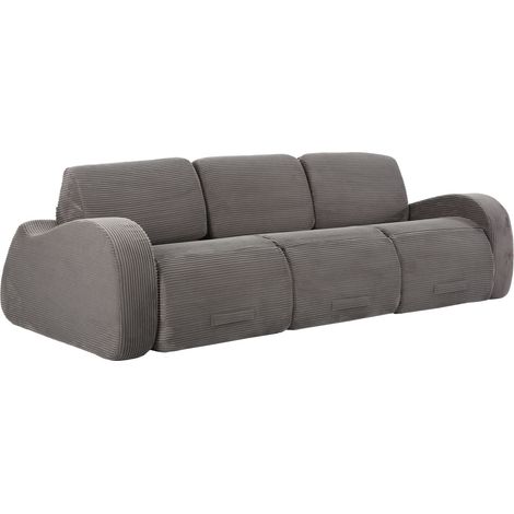 Sofá Modular Convertible en Pana, Función Cama, Diseño Sin Herramientas, Gris (1/5)