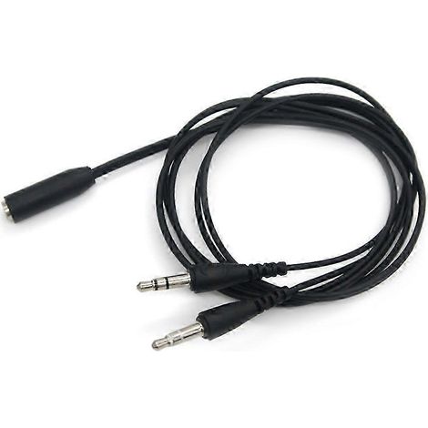 Câble adaptateur 3,5 mm femelle vers double mâle Y pour PC, réparation informatique et accessoires casque audio (1/5)