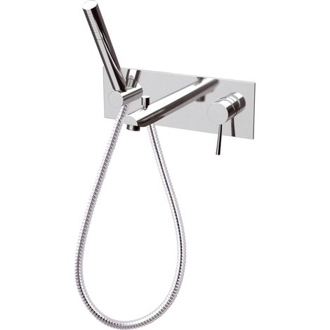 Rubinetto per vasca da incasso, deviatore e kit doccia integrato serie minimal (1/2)
