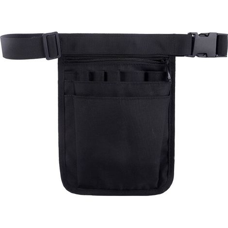 Sollbry Bolsa de herramientas multifuncional para enfermeras, bolsa de herramientas para cinturón, portaherramientas, bolsa de almacenamiento de accesorios para enfermeras, negra, con cinturón ajustab (1/5)