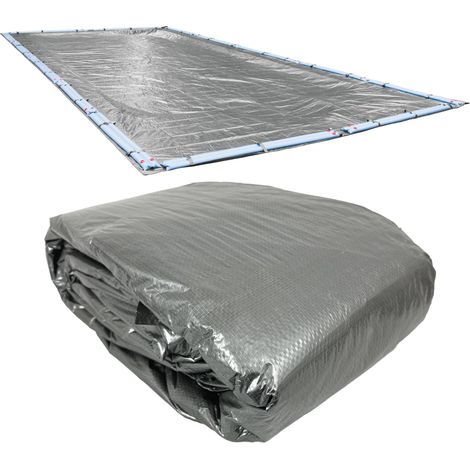 Bâche d'hiver pour Piscine creusée très résistante, Argent, 7,6 x 13,7 m (1/3)