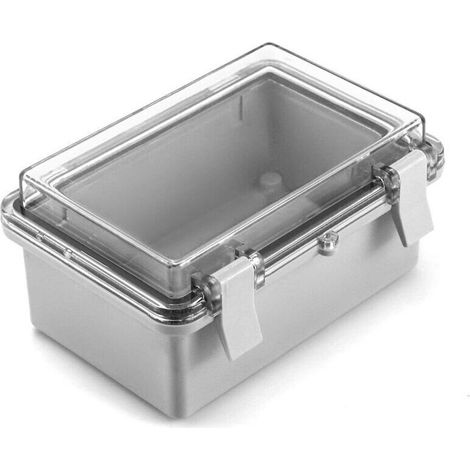 Boîte de dérivation étanche IP65 en ABS avec couvercle transparent en polycarbonate – 150 × 100 × 70 mm (1/4)