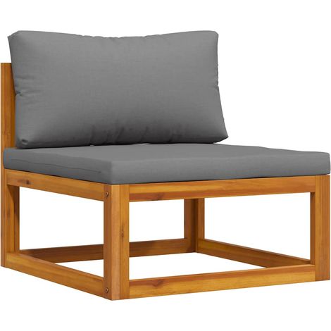 Sofá seccional central y cojín gris oscuros madera de acacia vidaXL (1/5)
