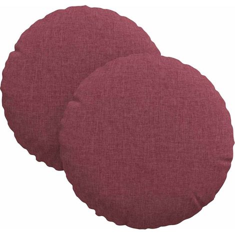 Maison Exclusive - Sitzkissen 2 pcs Weinrot Ø30 x 13 cm Stoff