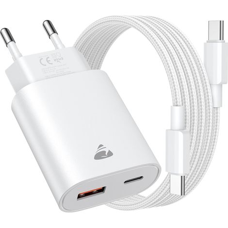 Chargeur USB C, Chargeur Rapide iPhone 17 16 15 Pro Max 20W Prise USB C avec Cable 2M TypeC Chargeur pour iPhone 17 16 15 iPad Adaptateur TypeC Secteur Usbc (1/5)