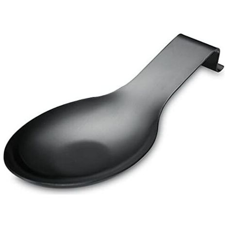 Repose Cuillère En Noir Mat, Porte Cuillère En Acier Inoxydable Pour Cuisinière, Porte Stensiles De Cuisine Pour Louches, Pinces, Spatule, Porte-cuillère Pour Cuisinière (1PC-9,5 Pouces) (1/4)