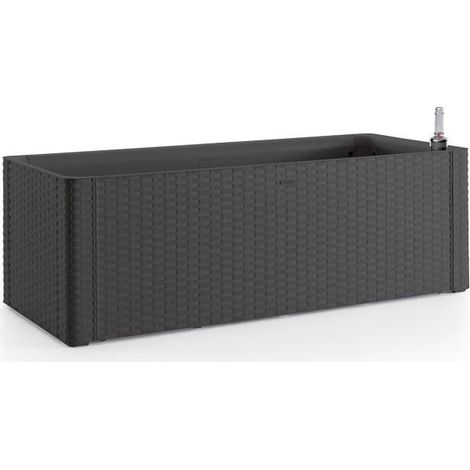 STEFANPLAST Bac a fleurs rectangulaire Natural Delux - 100x43xH33cm - 90 + 6,5L dans la reserve - Anthracite