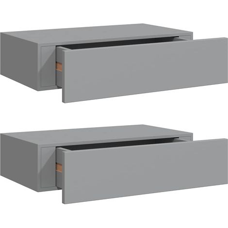 Maison Exclusive - Wandregale mit Schubladen 2 Stk. Grau 40x23,5x (1/5)