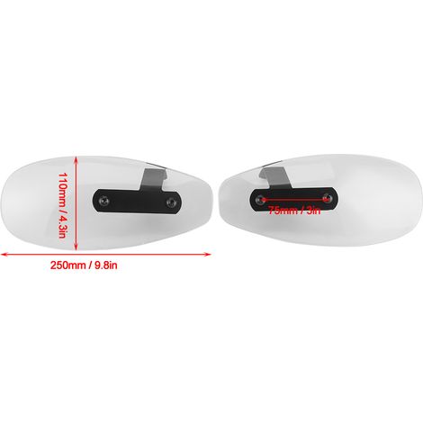 10 mm transparente Acryl-Universal-Lenkerscheibe für Motorradumbauten, Retro-Lenkerschutz kompatibel mit Honda, Yamaha, Triumph und Victory. (1/5)