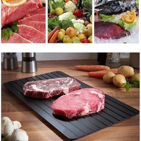 Plaque de Décongélation pour Décongélation Rapide de Viande des Aliments Congelés sans Électricité  avec Bordures en silicone-Ywey (1/5)