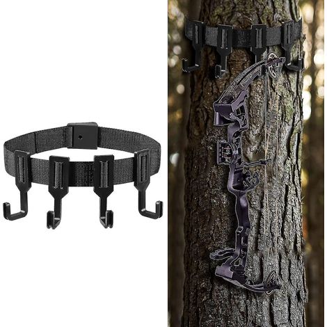 Gurthalterungen für Jagdkanzeln mit 4 Haken, Halterung für Outdoor-Bogenausrüstung zum Jagen, Campen und Wandern.