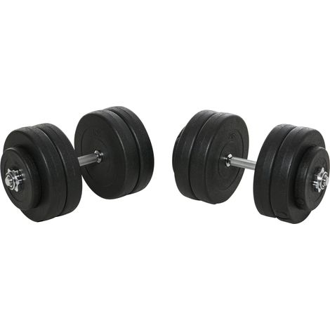 Set 2 Manubri con 12 Dischi Gommati 50 Kg in Acciaio (1/5)