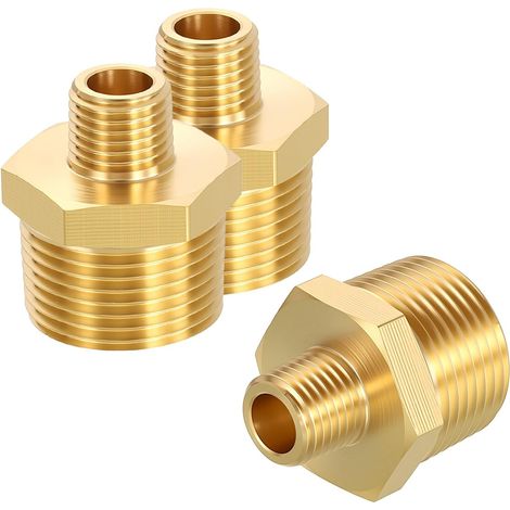 3 Pcs Raccord Mâle à Mâle 3/4" MNPT x 1/4" MNPT pour Automobile (1/5)