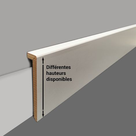 Madeinnature – Plinthe à recouvrement prépeinte blanche 10cm – Surplinthe bois pour rénovation – Longueur 2m – Fabrication française – 8 ML (1/4)