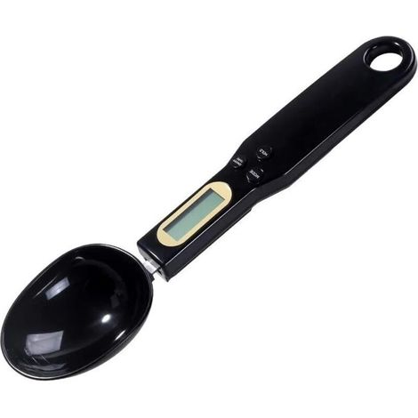 Spoon Scale Measuring Spoon Portable Electronic Scale Kitchen Scale LCD Display Mini Digital Scale 500g/0.1g Kitchen Essentials (Black)