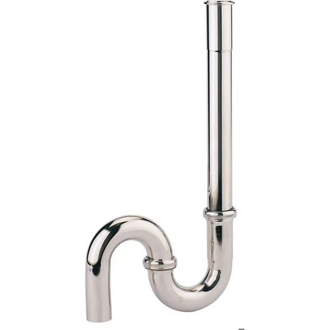 Sifone per lavatrice, singolo, ottone, cromo, 32mm, verticale