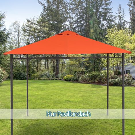 Toit de rechange pour pergola 2,98 x 2,95 m en polyester orangé, idéal pour terrasse extérieure (1/4)