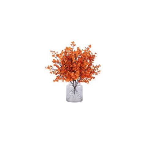 12 fleurs artificielles de gypsophile d'automne, plantes orange au toucher réaliste, fleurs en soie pour vase, maison, bureau, mariage, intérieur, extérieur, centre de table, fête, automne